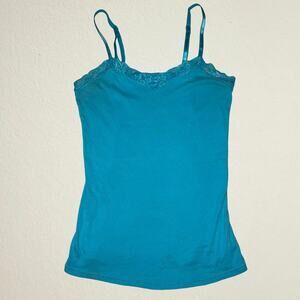 Blue lace trim camisole Y2K 2000s babygirl coquette